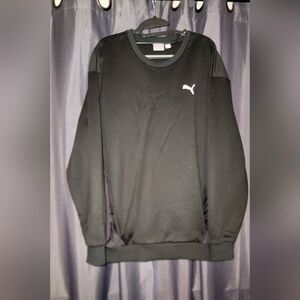 Puma Black Crewneck Casual Sweater Made Of Cotton And Polyester And Nylon.NWOT